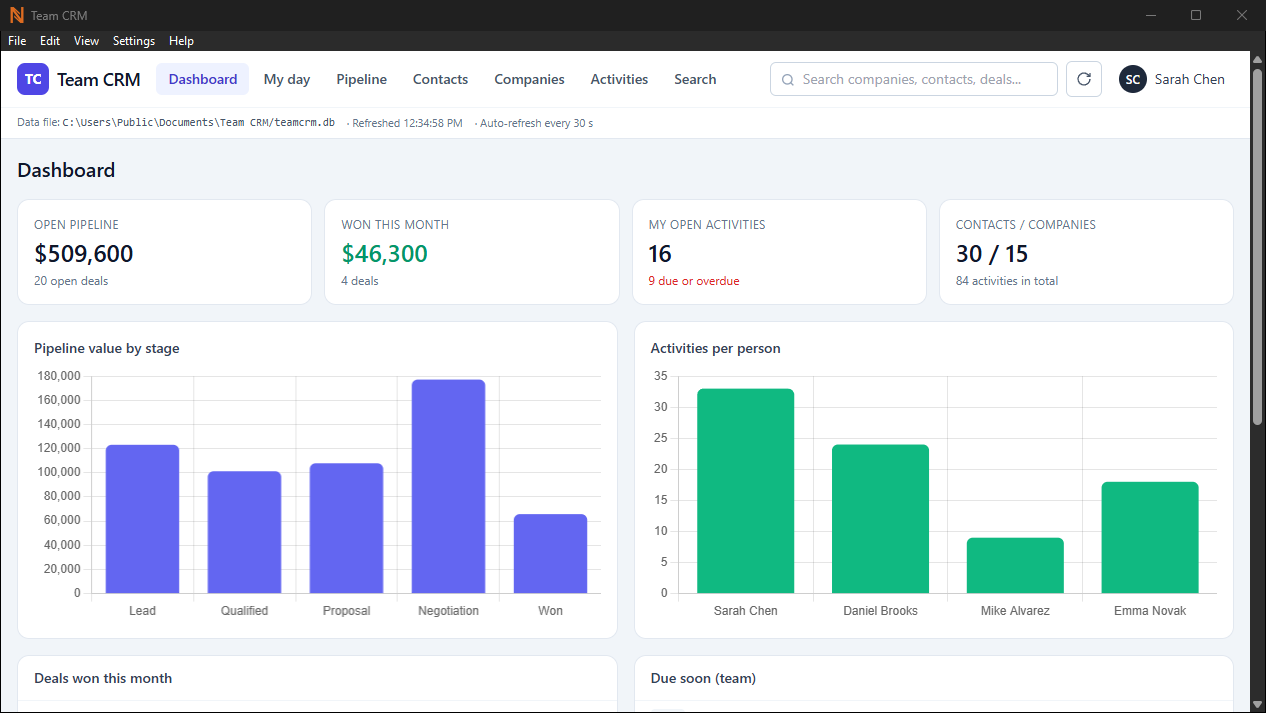 Team CRM screenshot 1