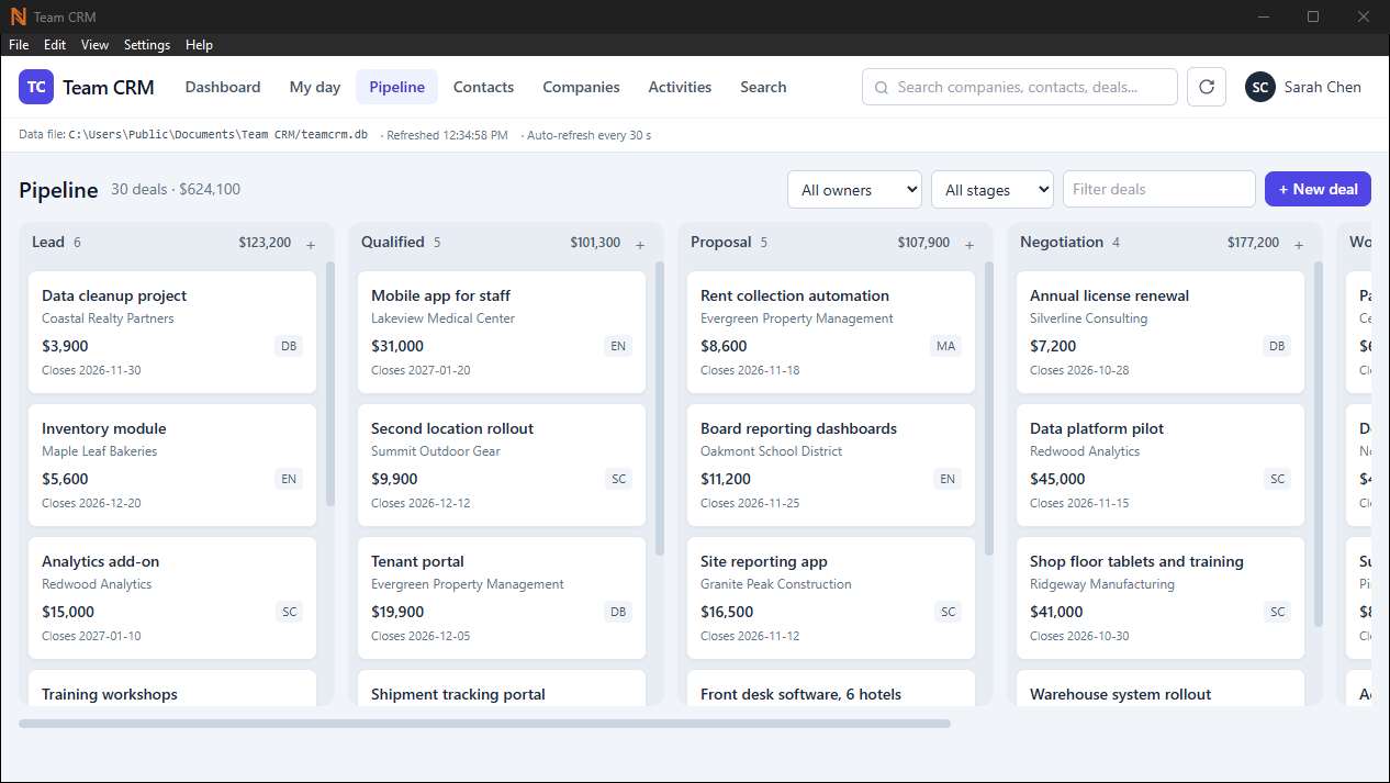 Team CRM screenshot 2