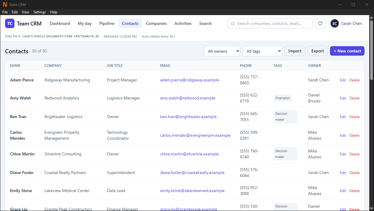 Team CRM screenshot 3