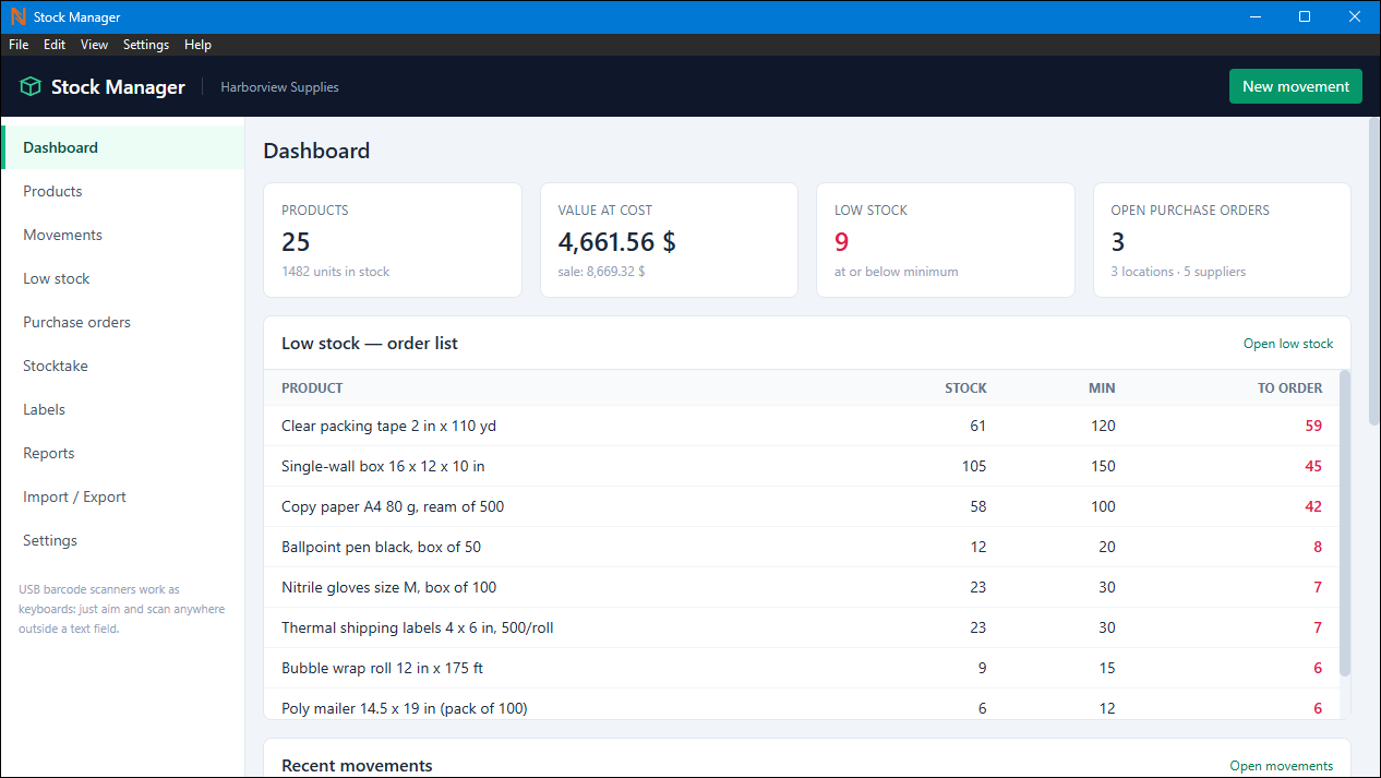 Stock Manager screenshot 1