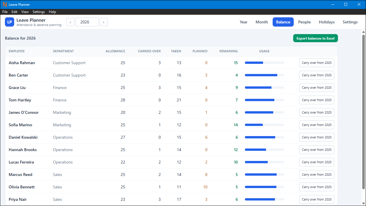 Leave Planner screenshot 3