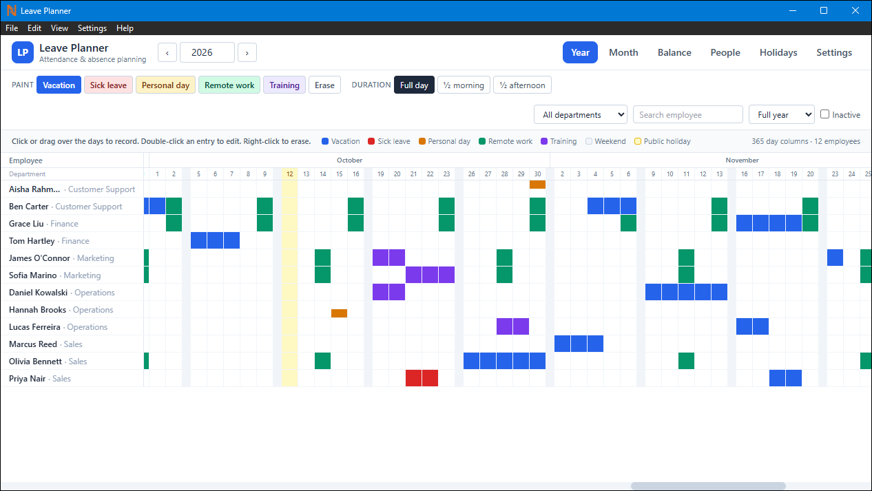 Leave Planner screenshot 1