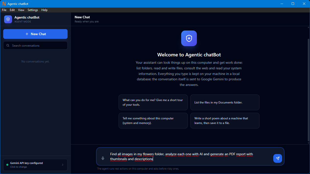 Agentic chatBot screenshot 1