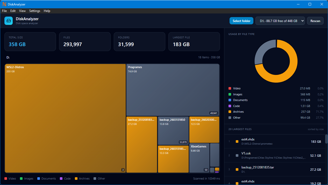 DiskAnalyzer screenshot 3